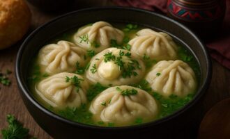 Банш — отварные пельмени с мясом