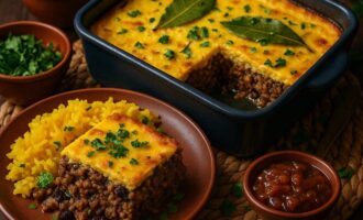Боботи - пряная запеканка с яйцом и сухофруктами
