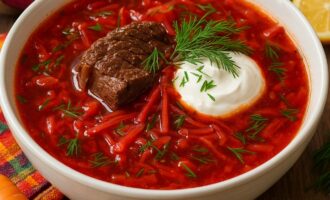 Борщ с говядиной — сытный суп на каждый день