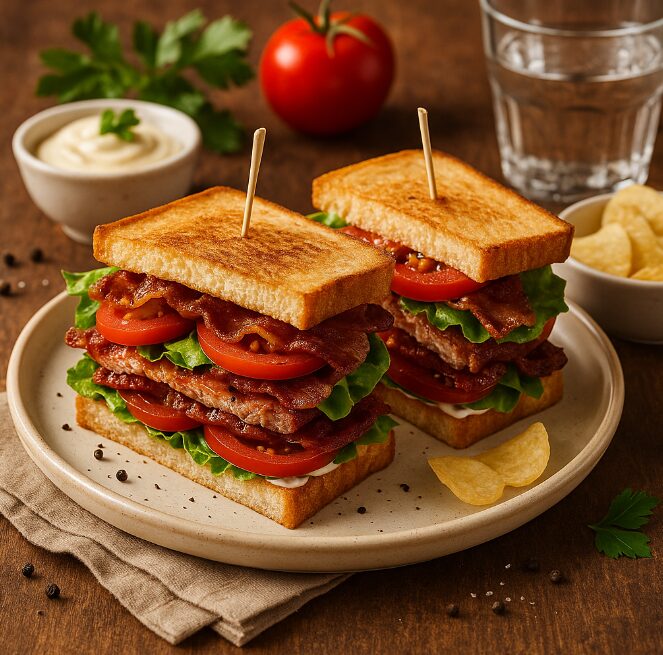 Бутерброд «BLT» — классика с беконом, салатом и томатами