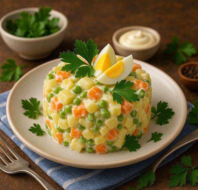 Энсалада руса — популярный картофельный салат с майонезом