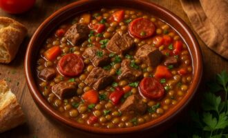 Гисо де лентехас — наваристая тушёная чечевица с мясом