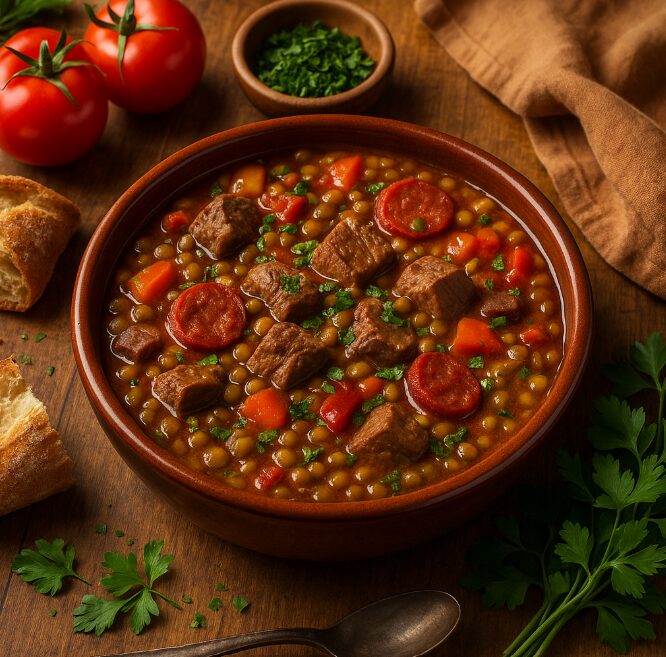 Гисо де лентехас — наваристая тушёная чечевица с мясом