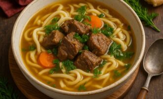Гурилтай Шөл — суп с домашней лапшой и мясом