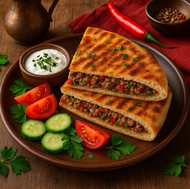 Хаваши — лепёшка с мясной начинкой