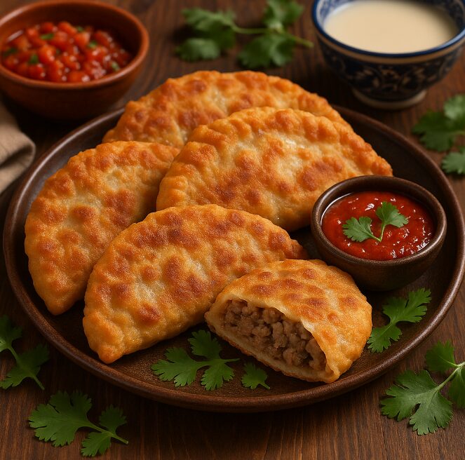 Хуушуур — жареные плоские пирожки с мясом