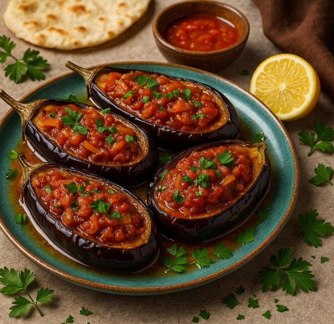 Имам баялды — баклажаны, запечённые с луком и томатами