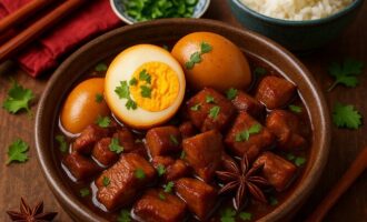 Ка Пха Ло — яйца, тушёные в соевом соусе с мясом