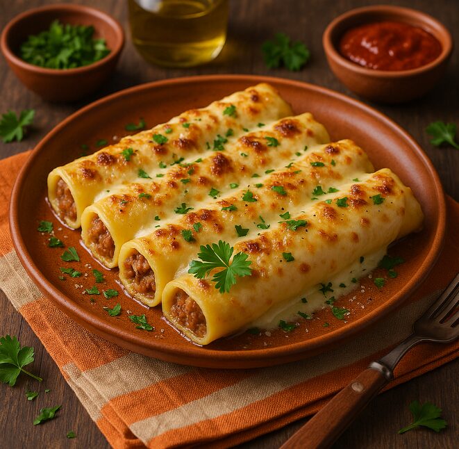 Канелонес - блинчики с мясной или овощной начинкой