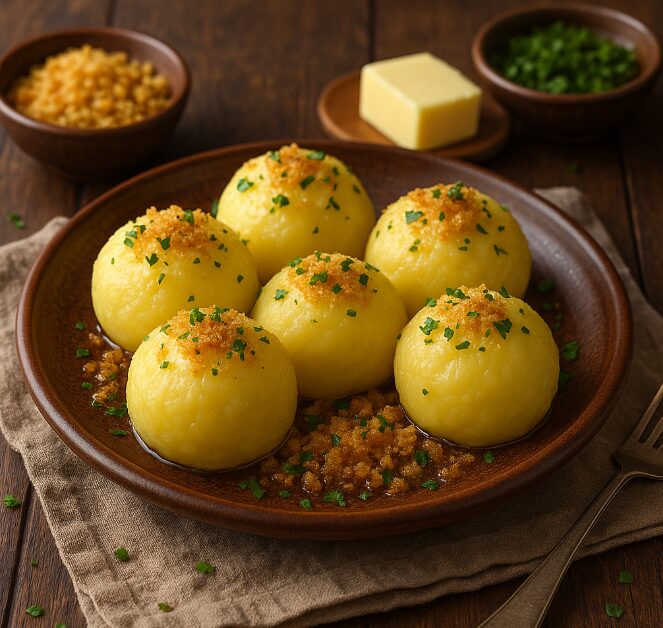 Картофельные кнедли (Kartoffelknödel) — гарнир из немецкой кухни
