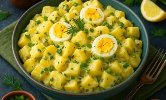 Картофельный салат с яйцом и майонезом