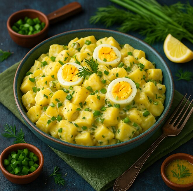 Картофельный салат с яйцом и майонезом
