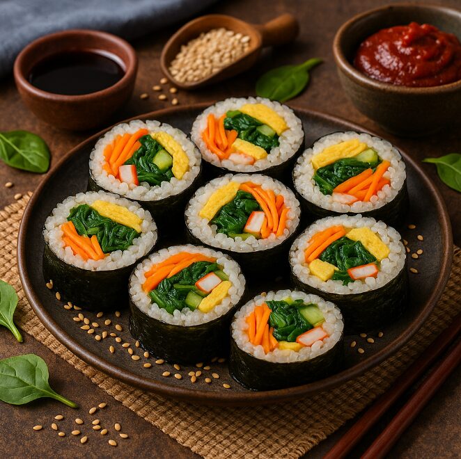 Кимбап — роллы с рисом и овощами