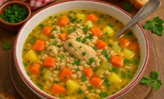 Крупник — ячменный суп с овощами и мясом