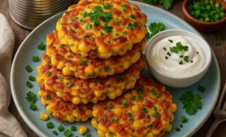 Кукурузные оладьи с беконом