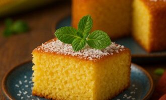 Кукурузный пирог — воздушный десерт с кокосом