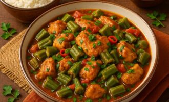 Курица с окрой