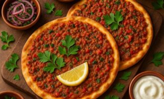 Лахмаджун — турецкая лепёшка с мясом