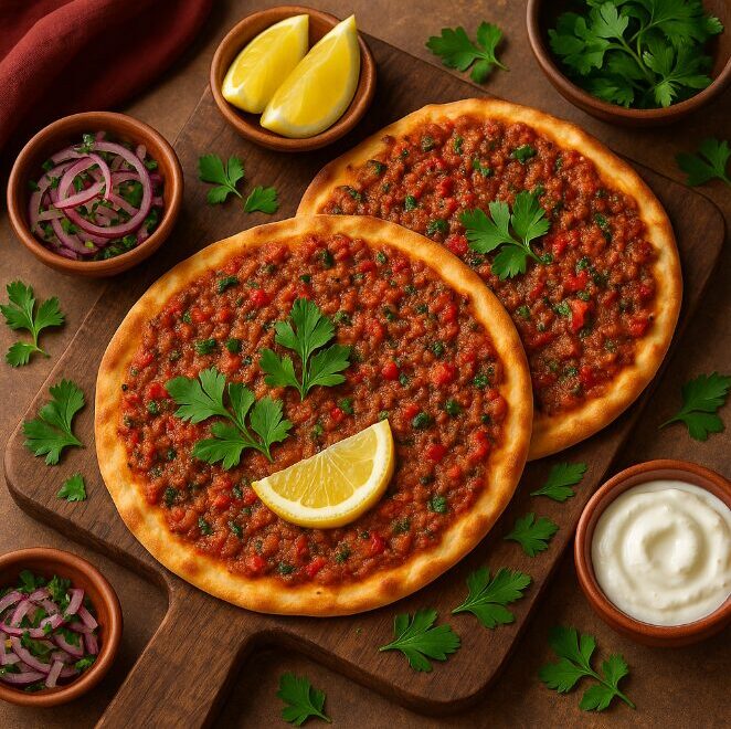 Лахмаджун — турецкая лепёшка с мясом