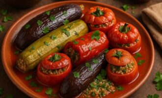 Маахши - овощи, фаршированные рисом