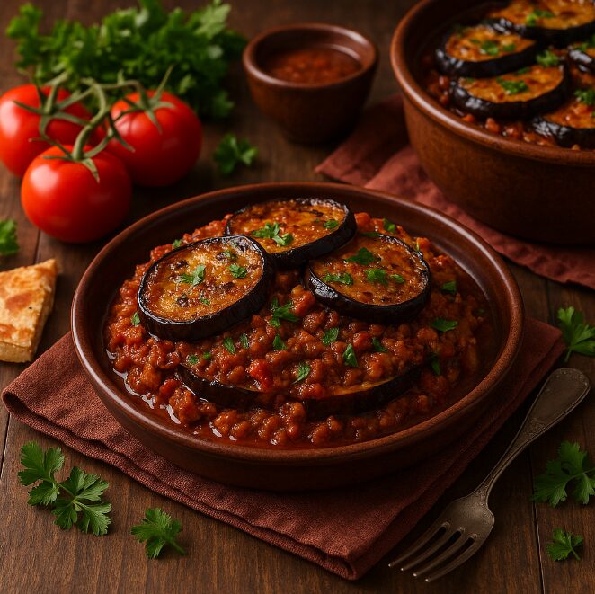 Мусакаа - баклажаны с томатным соусом