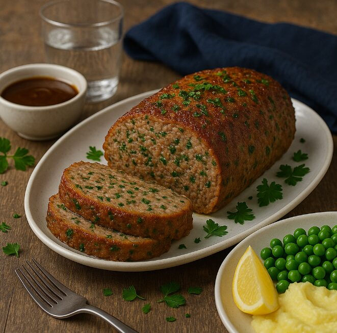 Мясной рулет с зеленью