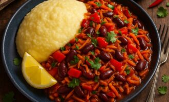 Пап с чакалаку — сытное кукурузное пюре с овощным рагу