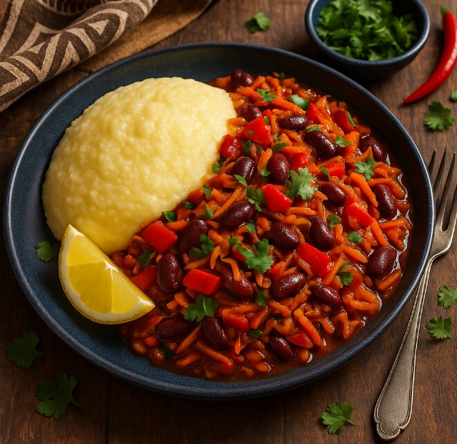 Пап с чакалаку — сытное кукурузное пюре с овощным рагу