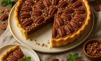 Пирог «Пекан» - десерт с орехами и карамельной начинкой