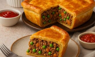Пирог с мясом и горохом — сытное блюдо австралийской кухни