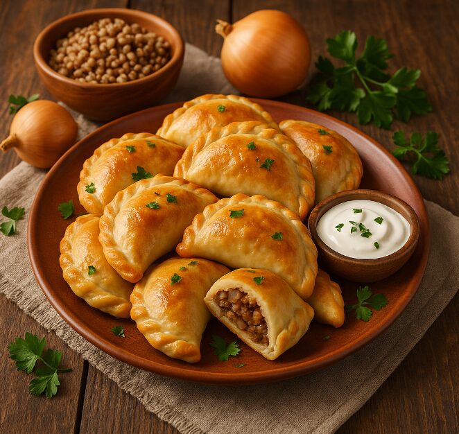 Пироги с гречкой и луком