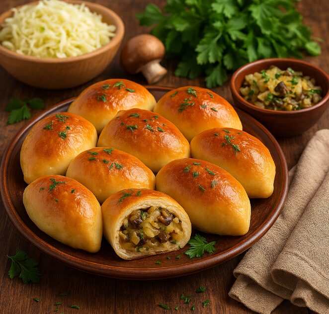 Пироги с капустой и грибами