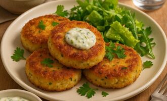 Рыбные котлеты с соусом тартар