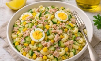 Салат из пасты с тунцом