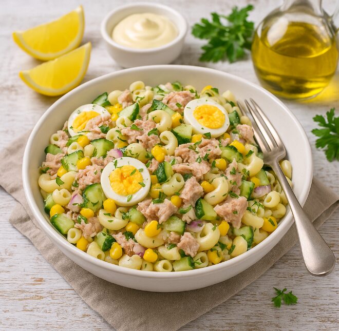Салат из пасты с тунцом