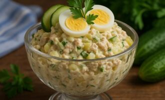 Салат с печенью трески — деликатес для уютного застолья