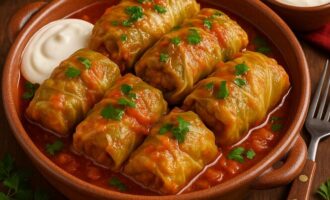 Сарма — капустные листья с мясной начинкой