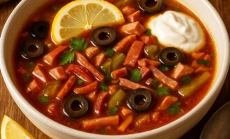 Солянка мясная — густой суп с насыщенным вкусом