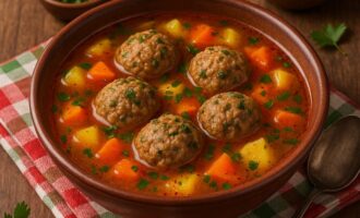 Суп с фрикадельками - первое блюдо из венгерской кухни