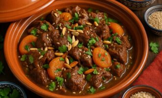 Тажин с бараниной и курагой