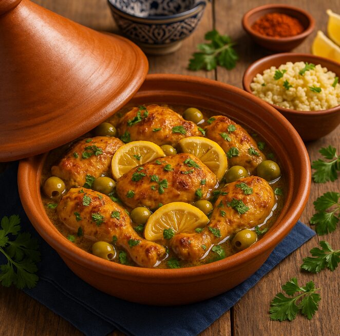 Тажин с курицей и лимонами - блюдо марокканской кухни