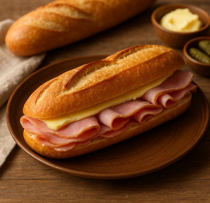 Жамбон-бюрр (Jambon-beurre) — французский багет с ветчиной и маслом