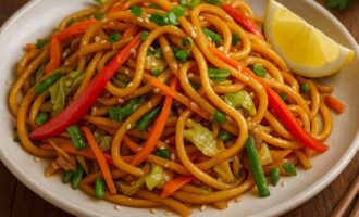 Жареная лапша с овощами по-китайски — быстрое и яркое блюдо для ужина