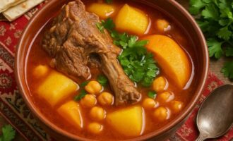 Бозбаш — мясной суп с нутом и овощами