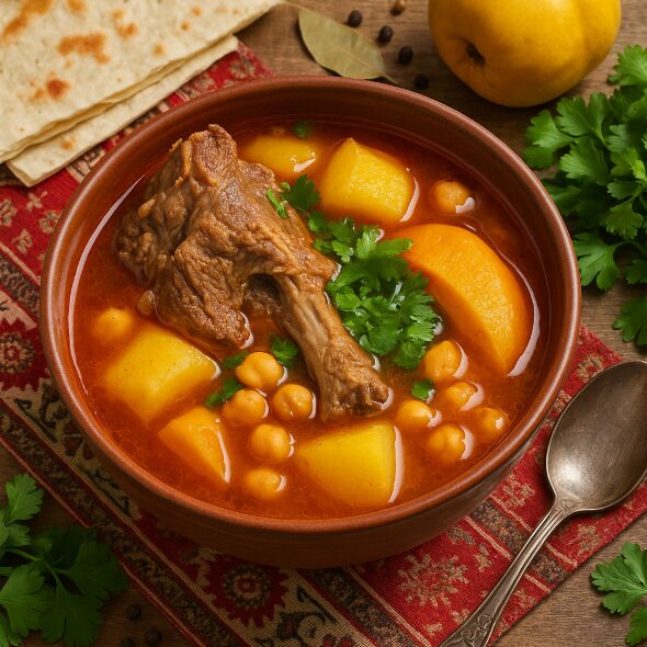 Бозбаш — мясной суп с нутом и овощами