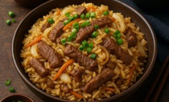 Будаатай хуурга — жареный рис с мясом