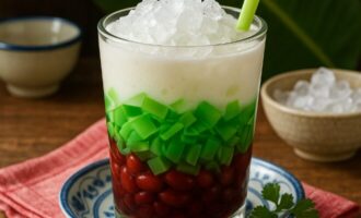 Че Ба Мау — десерт из трёх слоёв: фасоль, желе и кокос