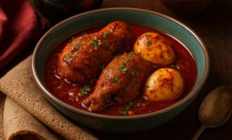 Доро ват — тушёная курица в остром соусе