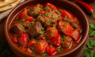 Джыз-быз - мясное блюдо с овощами