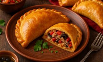 Эмпанада - пирог с начинкой из тунца, мяса или овощей